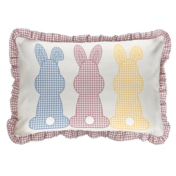 Almofada de Pascoa Ninho Encantado Coelhos 499134 35x55cm