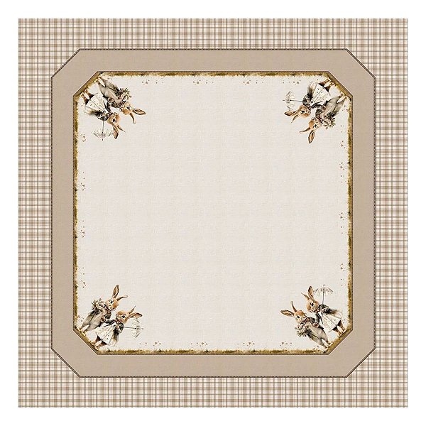 Toalha De Mesa  De Pascoa 140x140cm 198019 Clássico Rustico