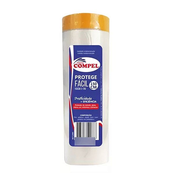 Protege Fácil 150cmx17mt Plástico Filme Fita Adesiva Pintura