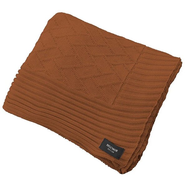 Manta Decorativa Link Terracota Tricot 0,90x1,80cm