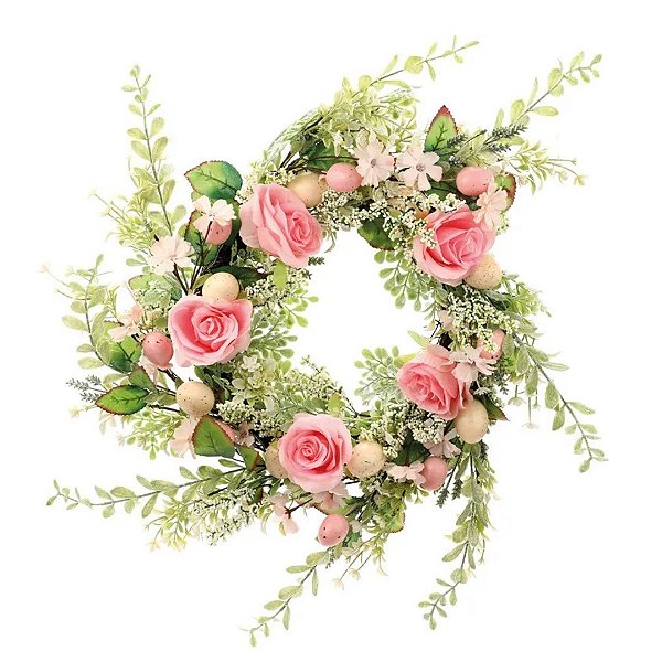 Guirlanda Decorativa Flores E Ovos Fondant 45cm 1032433