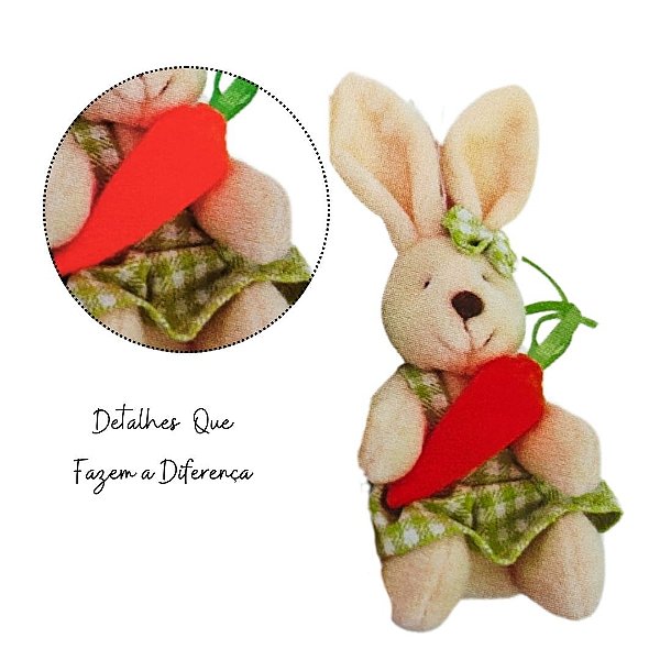 Mini Coelho Pingente Verde 12cm 1020049 1Un Cromus