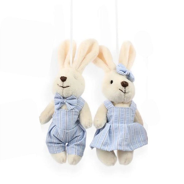 Mini Coelho Pingente Casal Azul Candy 15cm 1066691 1Un