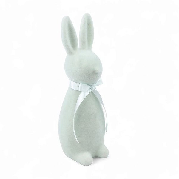 Coelho Da Páscoa Flocado Flocked Laço 1067616 40x13x14cm