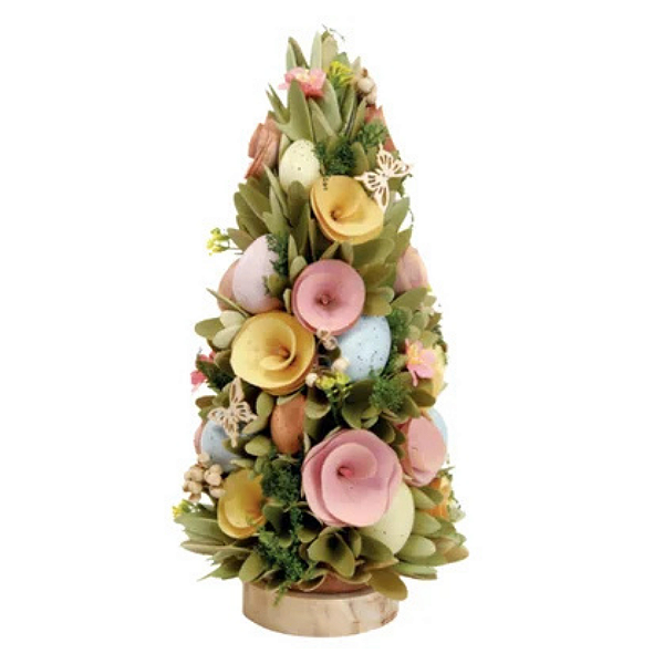 Arvore De Mesa Topiaria Fondant Flores E Ovos 39cm 1065272