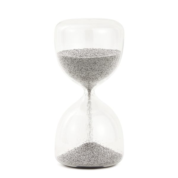 Ampulheta De Vidro 1,40min Areia Prata 18314 15x7cm Mart