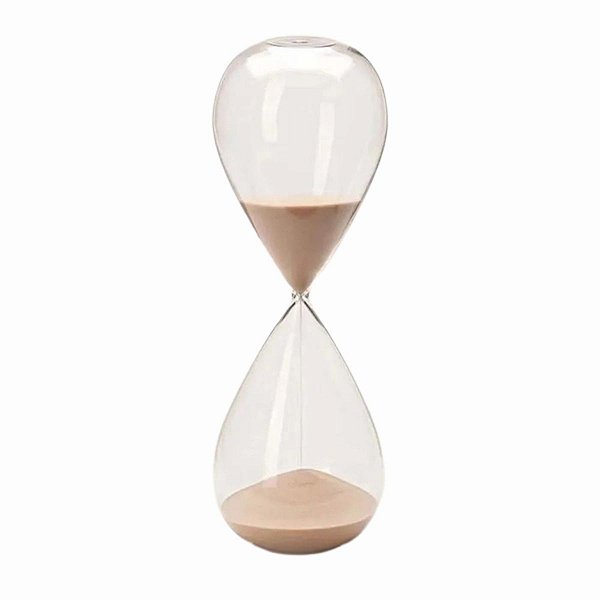 Ampulheta De Vidro 30min Areia Bege 09606 20x8cm Mart