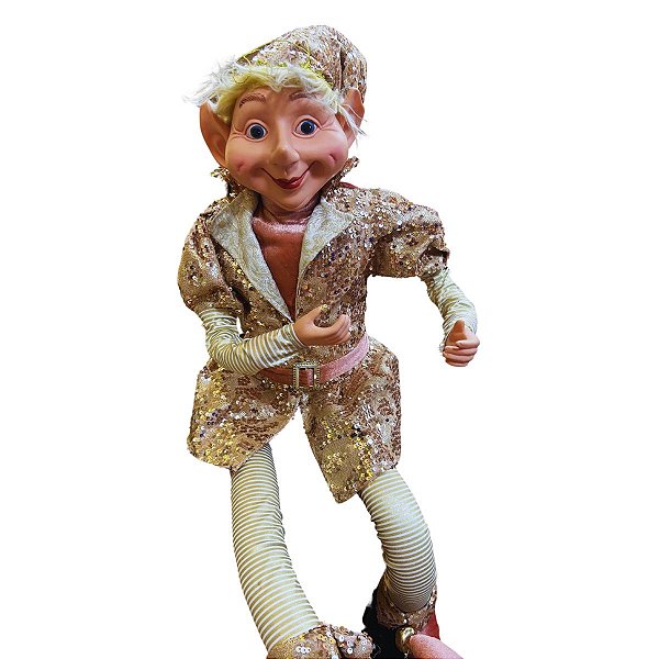 Boneco Pierrot Decoração Natal Rosa 1,20x30cm