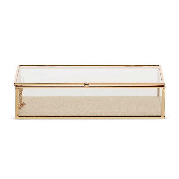 Caixa Organizadora Metal Durado e Vidro  20388 P 6,5x21x13cm Mart