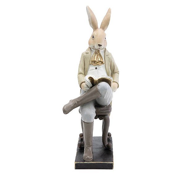 Coelho de Páscoa Em Resina Elegance 40cm