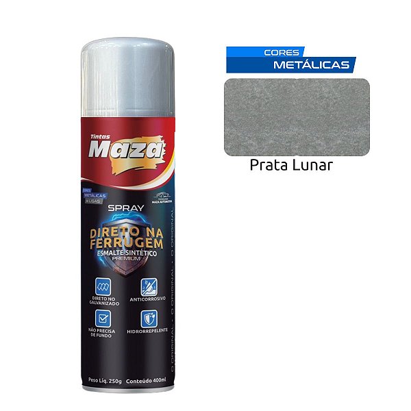 Spray Esmalte Direto Na Ferrugem Prata Lunar 250G 31528