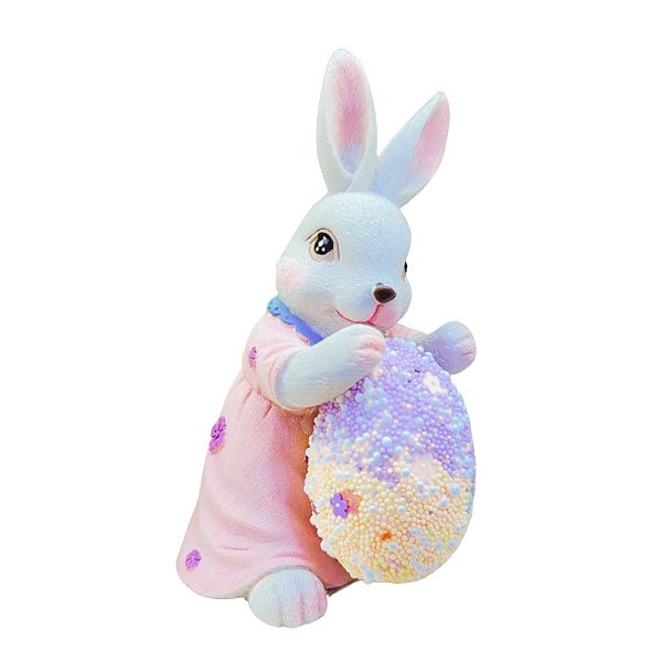 Mini Coelho Da Páscoa Ovo Lilás C/Laranja Fan67304 10cm