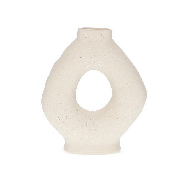 Vaso Cerâmico Bege 20738 28,5x24,5x9cm Mart