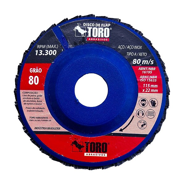 Disco Flap 80 Nylon 41/2"  115x22mm 4.5" x 7/8" Toro