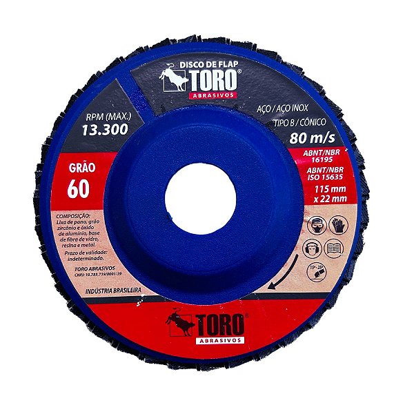 Disco Flap 60 Nylon 41/2" 115x22mm 4.5" x 7/8" Toro