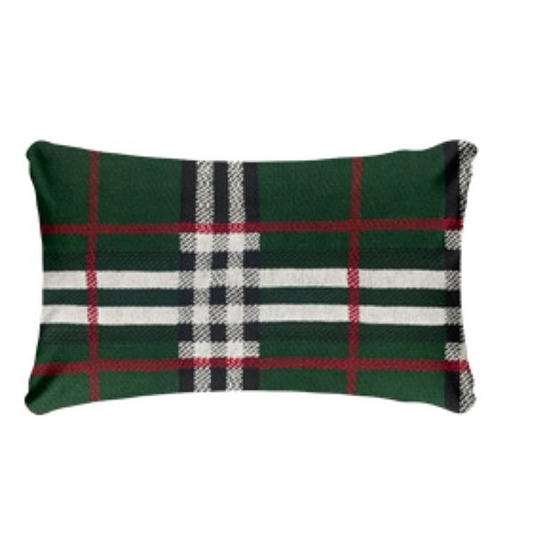 Almofada de Baguete Tricô Xadrez Verde 205 35x55cm