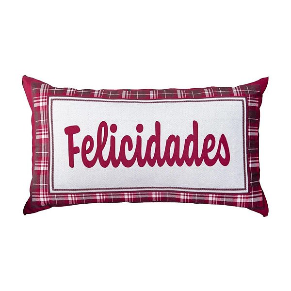Almofada de Natal  Baguete Felicidade 538 28x48cm
