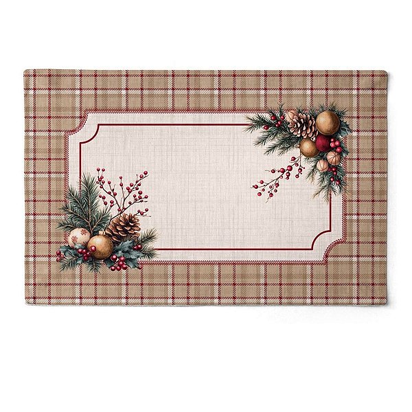 Jogo Americano Natalino Pinhas e Encanto 064 48x30,5cm 2Und