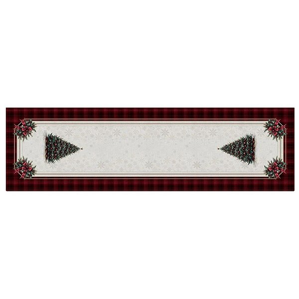 Toalha Caminho De Mesa Natalino Tradição Encantada 067 43x141cm