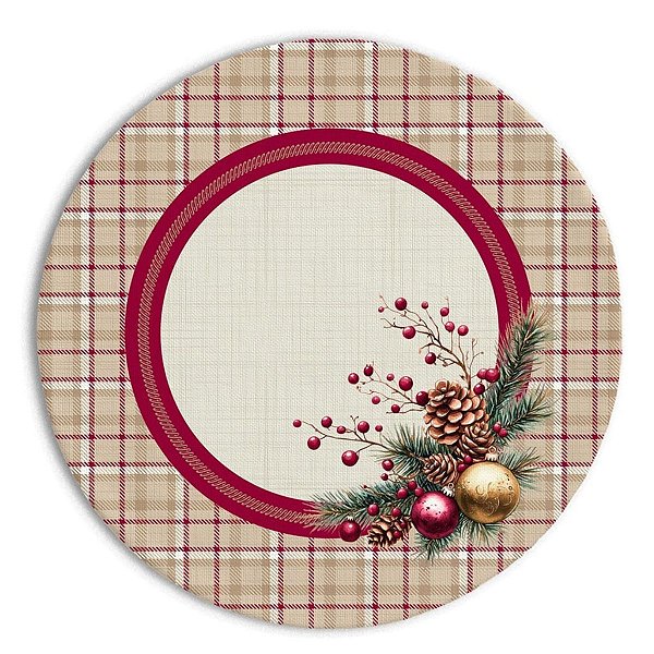 Capa de Sousplat Natalino Pinhas e Encanto 054  2Und 35cm
