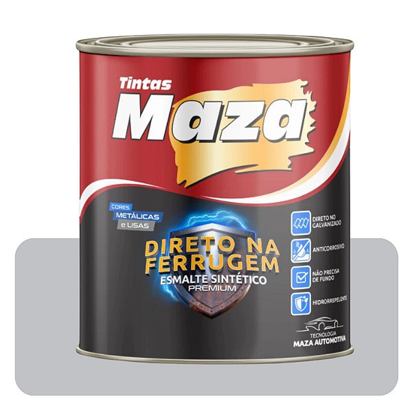 Esmalte Direto no Ferrugem Prata Lunar 3,6L Sintético Solvente Maza