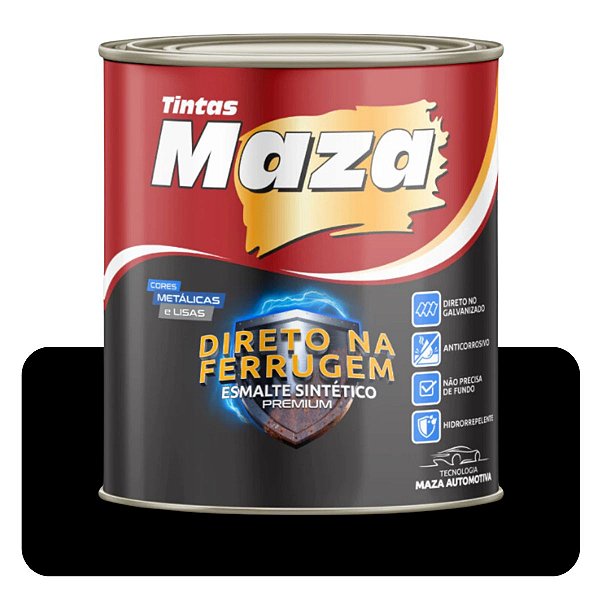 Esmalte Direto no Ferrugem Preto Chassis Semi-Brilho 3,6L Sintético Solvente