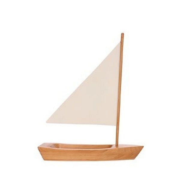 Escultura Decorativa Barco Em Madeira 20400P 30x25x9cm