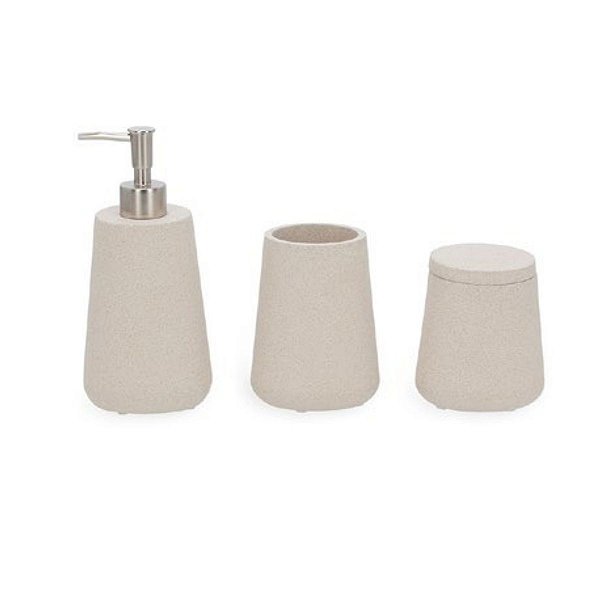 Kit Para Banheiro Saboneteira, Copo, Porta Algodão Mart 19162