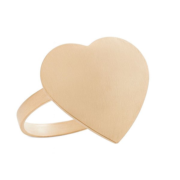 Porta Guardanapo Heart de Zamac Dourado 4cm x 3,5cm Lyor