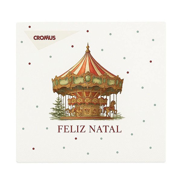 Guardanapo De Papel Natalino Carrossel 32,5cm 1089514 1Unid
