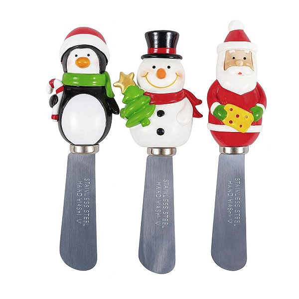 Espatula Pinguim Boneco De Neve Papai Noel 1034556 C/3Un