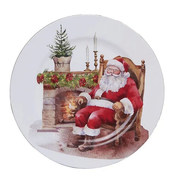 Sousplat Natalino Noel Na Lareira 30cm 1078831 C/1UN Cromus