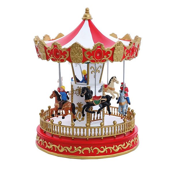Cenario P/ Vila Natalina Carrossel 23,5cm 3AA 1Unidade 1113935