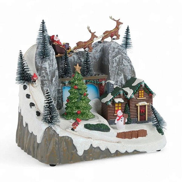 Cenario P/ Vila Natalina Papai N oel Na Montanha 3AA 1Unid1068009