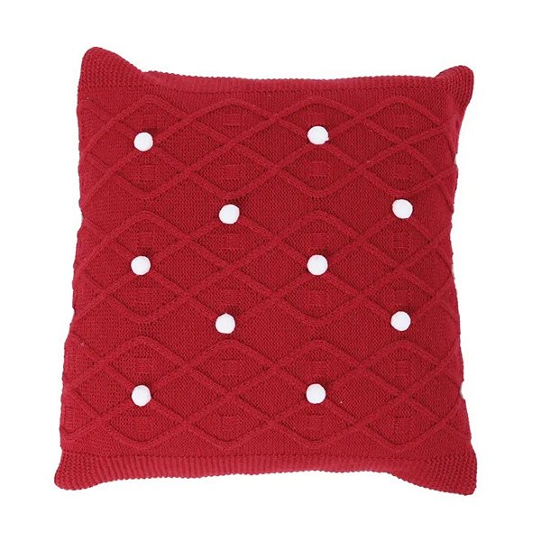 Almofada Natalina Vermelha Pom Pom 40cm 1085085 Cromus