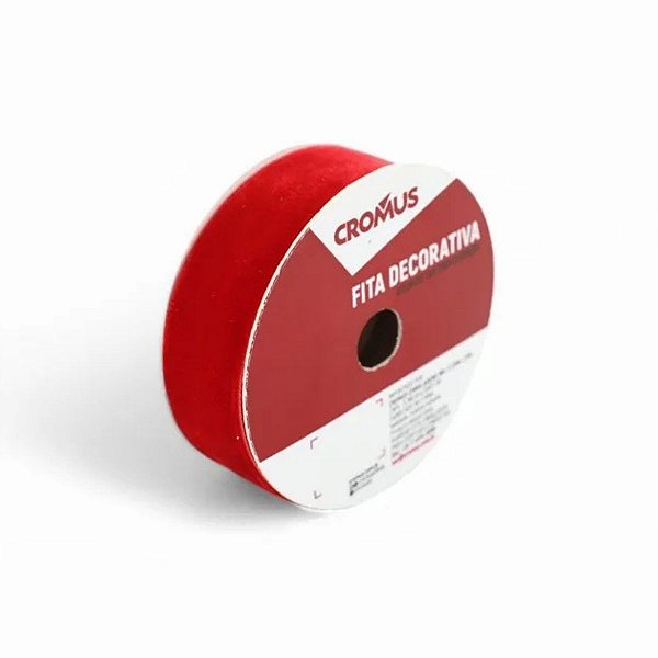 Fita Decorativa Aramada Vermelha 3,80cmx9,14m C/1Un 1088082