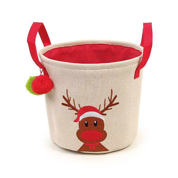 Cesto Natalino Arvore C/ Pom Pom 20cm C/1UN 1057075 Cromus