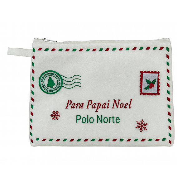 Bolsa Carta Para Papai Noel C/ Zipper 17x13cm 1Unid 1034510