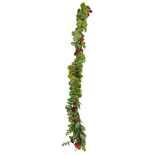 Galho Barry Folhas e Azevinhos 120cm C/1Unid 1092326