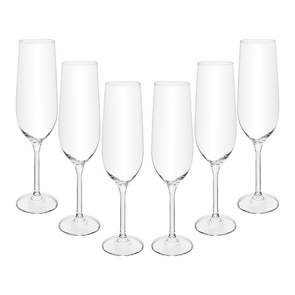 Taça de Champanhe C/6 Cristal Ecologico Crex 270ml 35776