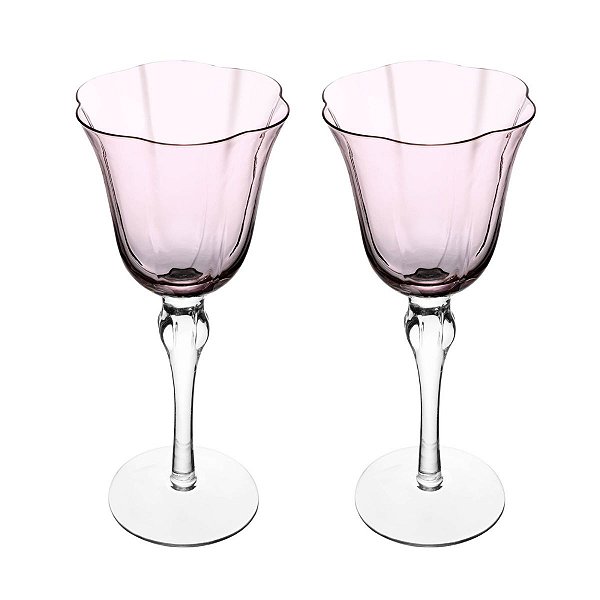 Taça Para Vinho  Lily 250ml Rosa CJ 2Unid 21064 Wolff