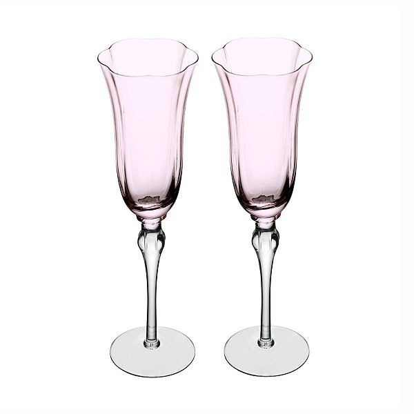 Taça Para Champanhe Lily 200ml Rosa CJ 2Unid 21062 Wolff