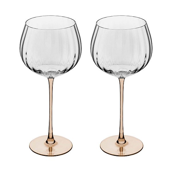 Taça Para Vinho 620ml Incolor C/Haste Ambar C/2 20565 Wolff