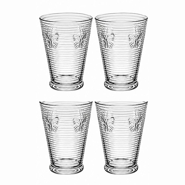 Copo Alto C4un Butterfly Lines De Vidro 350ML 21044 Wolff