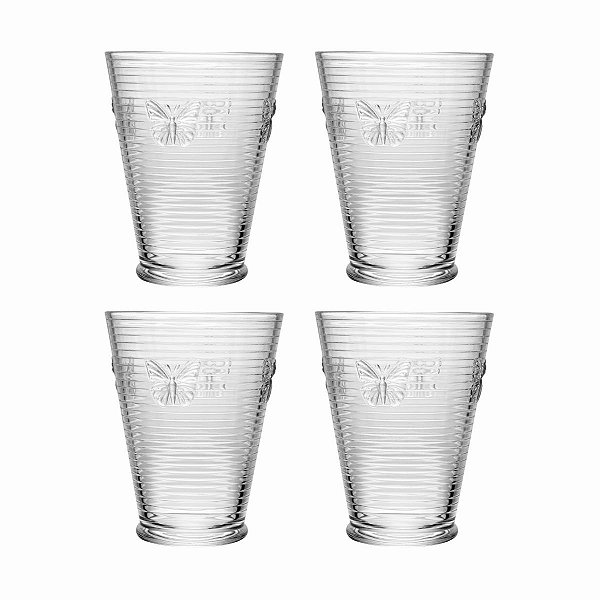 Copo Lines Butterfly De Vidro 350ML 21044 Wolff