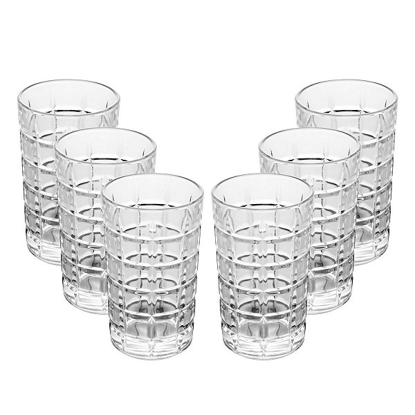 Copo Alto C/6 de Vidro Brooklyn 350ml 20512 Wolff