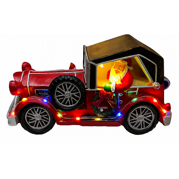 Carro Natalino Papai Noel C/Led 13cm RS1917