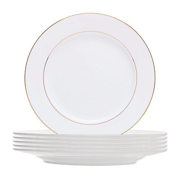 Prato Raso De Jantar Monaco C/ Borda Dourada 27cm CJ6 18082