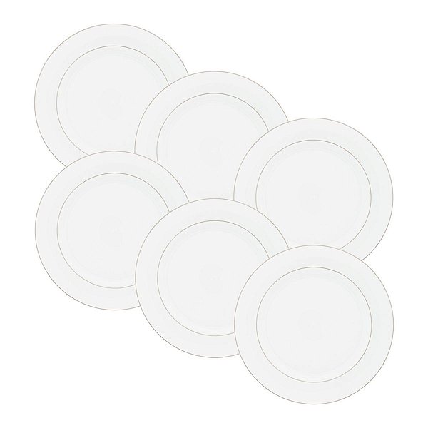Prato Raso De Jantar Monaco C/ Borda Prateada 28cm CJ6 18076