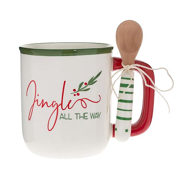 Caneca Natalina C/Colher 15cm 500ml C/1 MP1651
